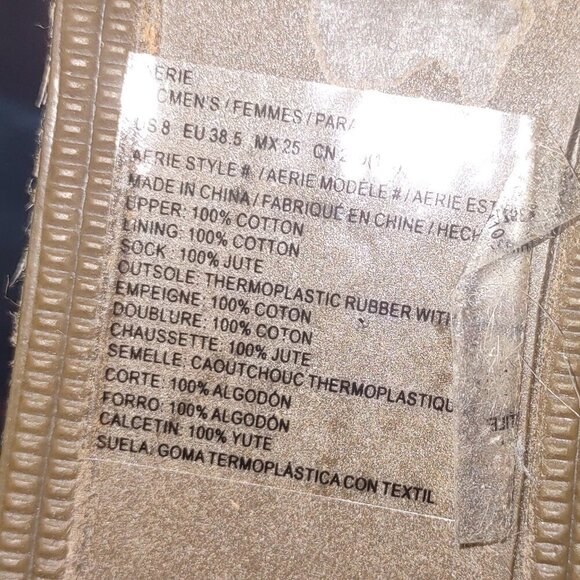 Aerie Navy Canvas Espadrilles Slip-On Flats Super Shady 100% Cotton Size 8 NWOT - Picture 9 of 9